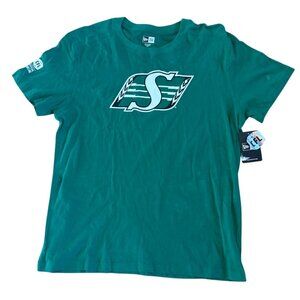 Saskatchewan Roughriders T-Shirt CFL Official Sideline Green New Era XL Cotton
